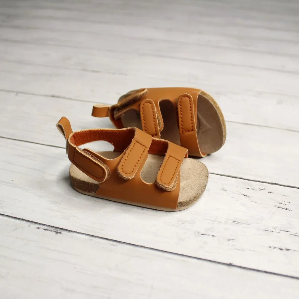 Carter's Baby Boy's Brown Faux Leather Cork Sandals Infant 0-3 Months